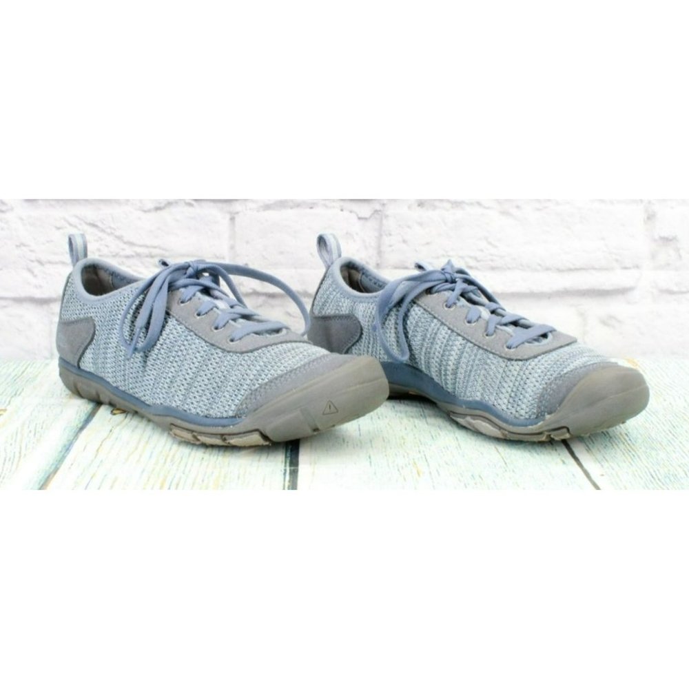 Keen Hush Knit Blue Mesh Lace Up Low Top Casual Sneakers Shoes Size 8 - Picture 3 of 9